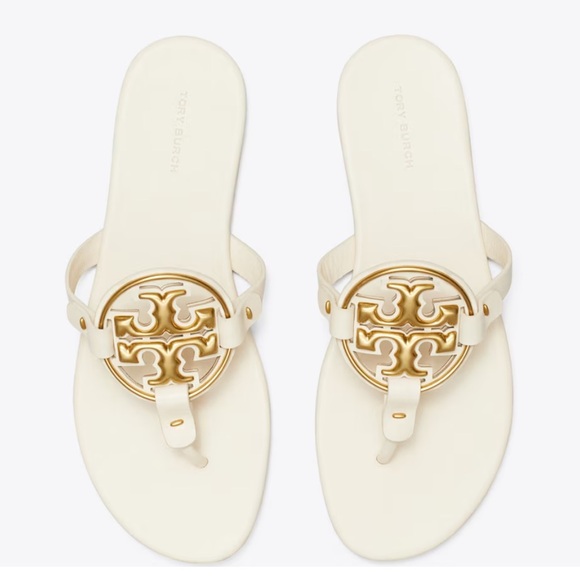 Tory Burch Miller Soft Metal Logo Sandal - Picture 7 of 8